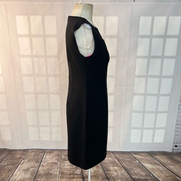 Betsey Johnson black rough seamed business professional sheath dress size 4 - Picture 5 of 12